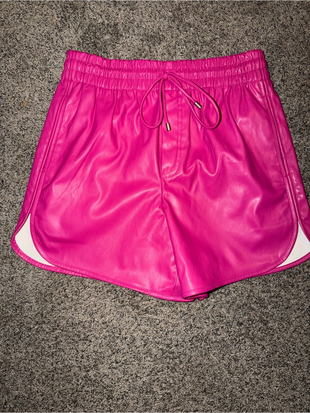 Olivaceous Pink Vegan Leather Shorts